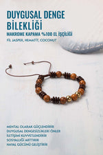 Sertifikalı Duygusal Denge Bilekliği Makrome Kapama Bileklik