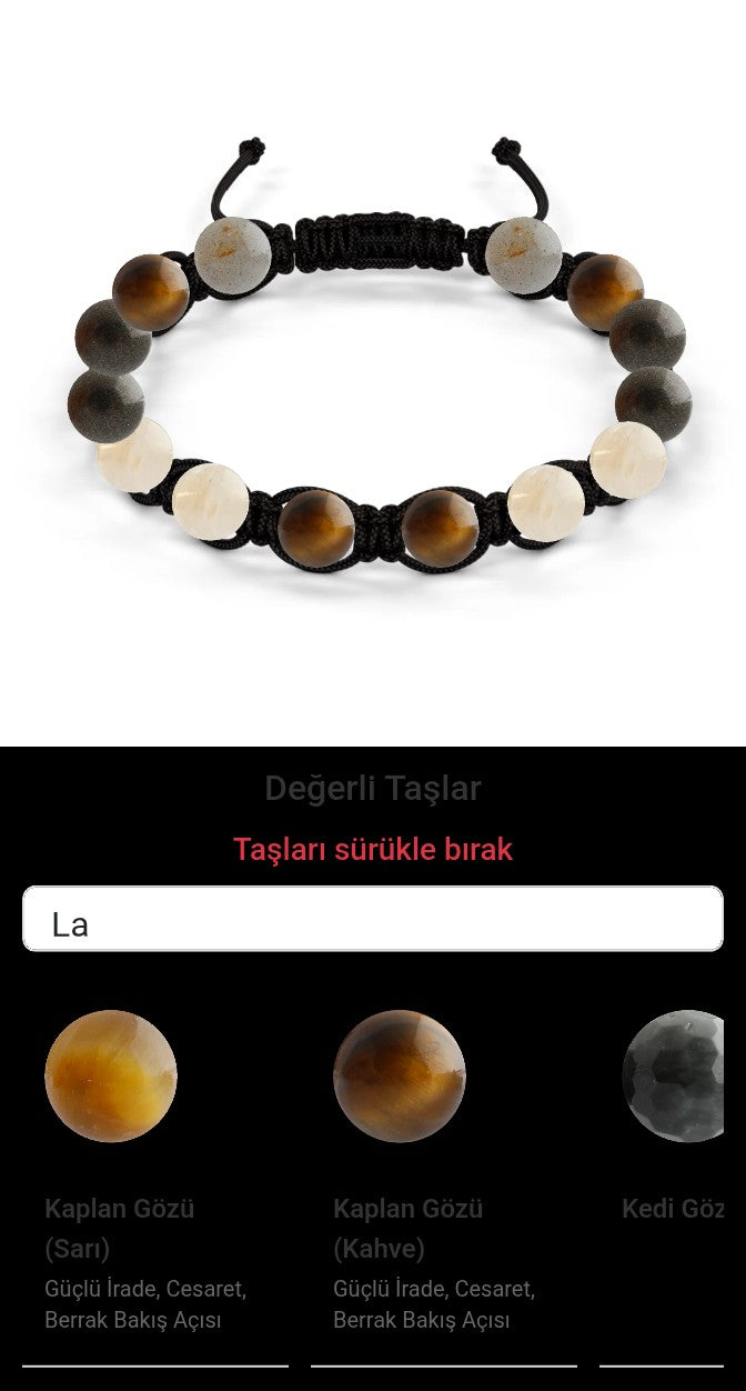Özel Tasarım Makrome Bileklik - 14 Taş - Özel Tasarım Görseli