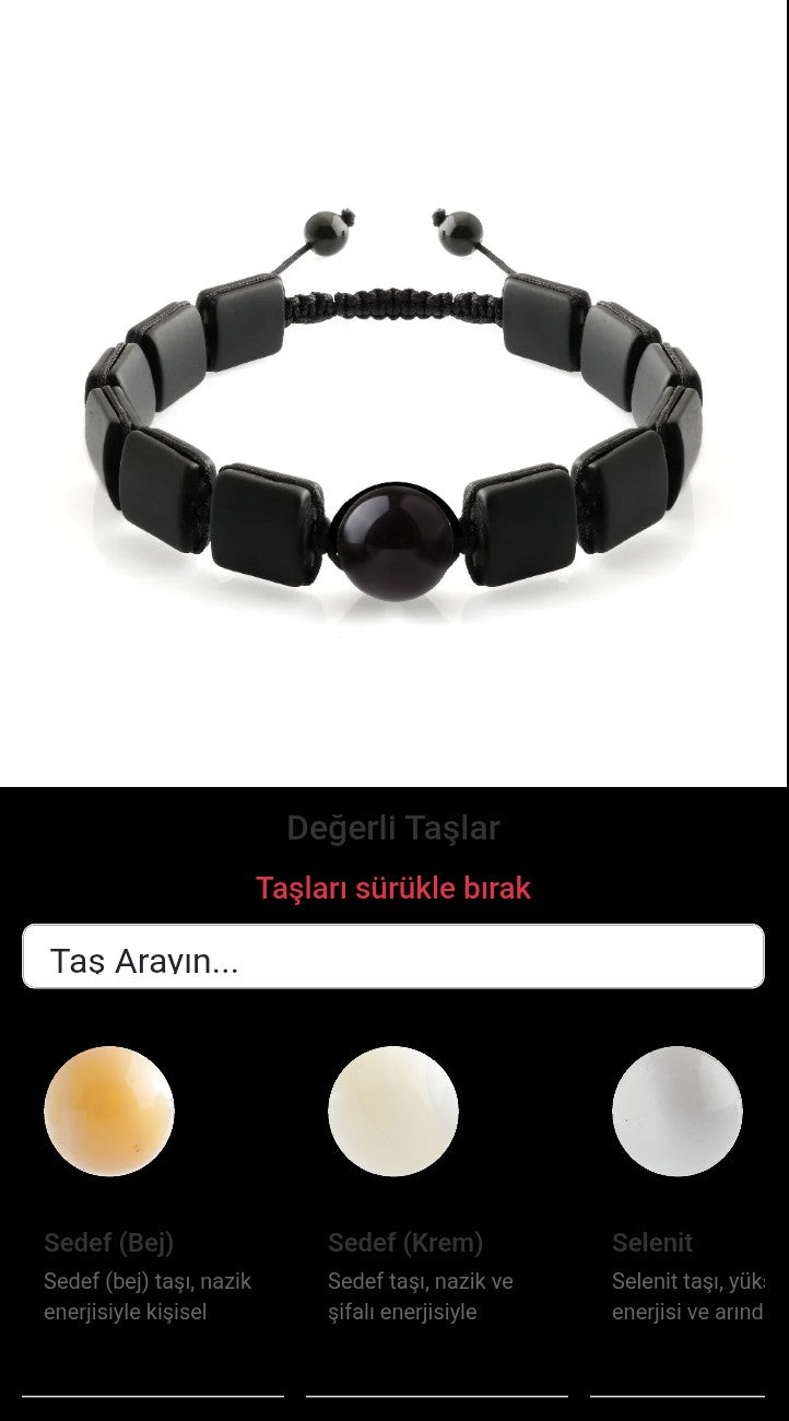 Özel Tasarım Kare Kesim Obsidyen - 1 Taş - Özel Tasarım Görseli