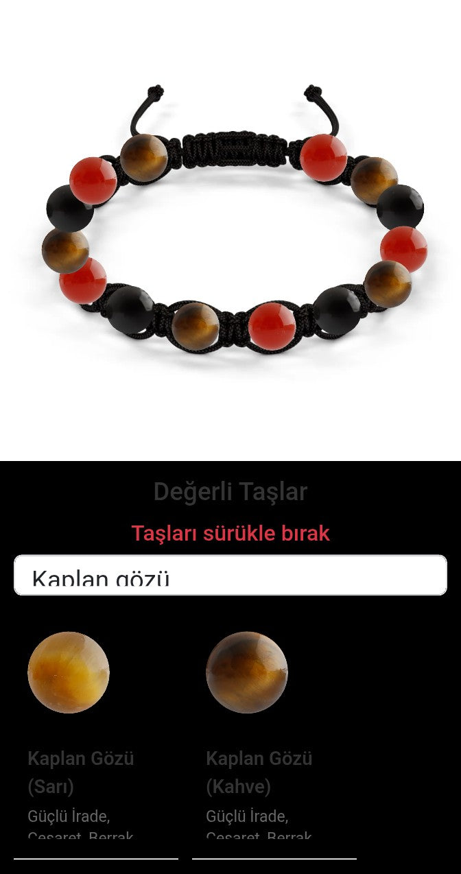 Özel Tasarım Makrome Bileklik - 14 Taş - Özel Tasarım Görseli