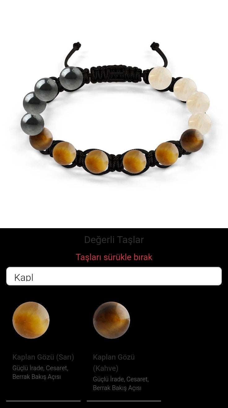 Özel Tasarım Makrome Bileklik - 14 Taş - Özel Tasarım Görseli