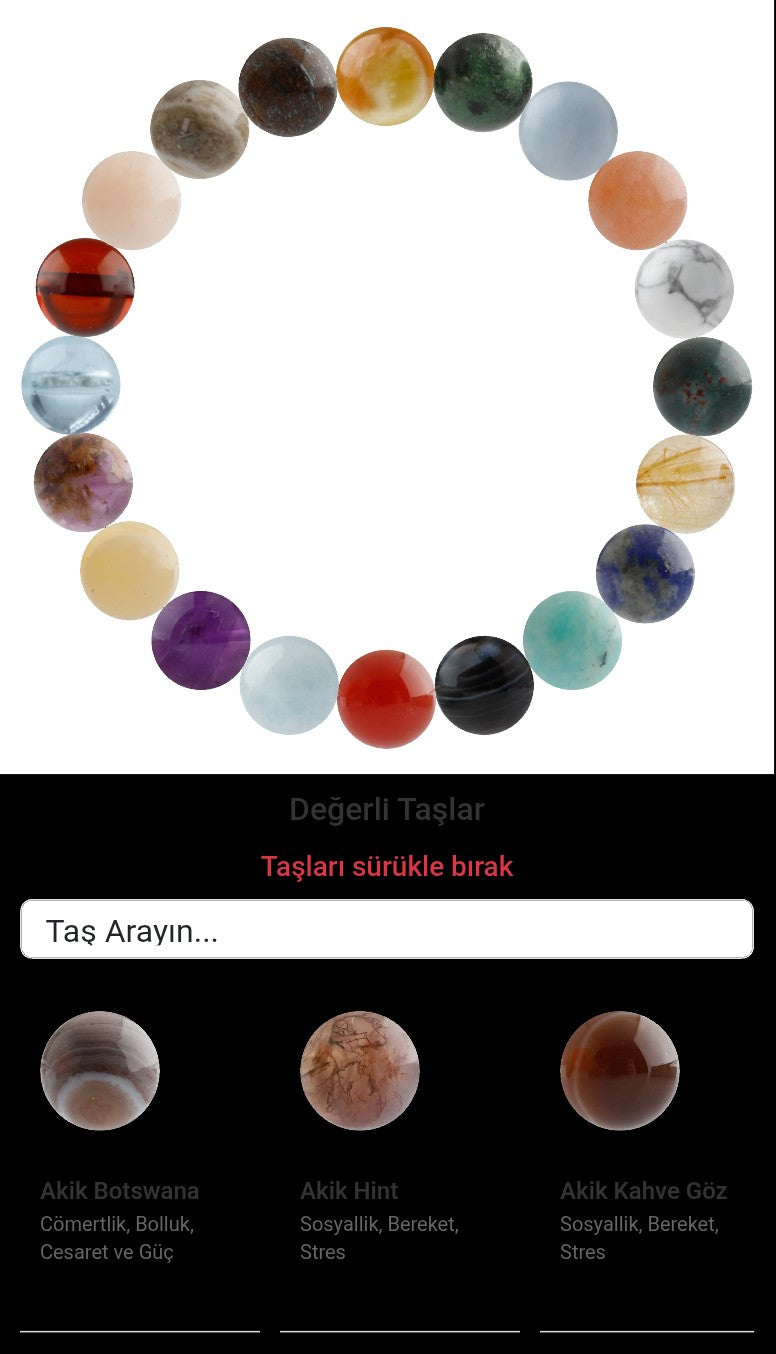 Özel Tasarım Elastik Misineli - 20 Taş - Özel Tasarım Görseli