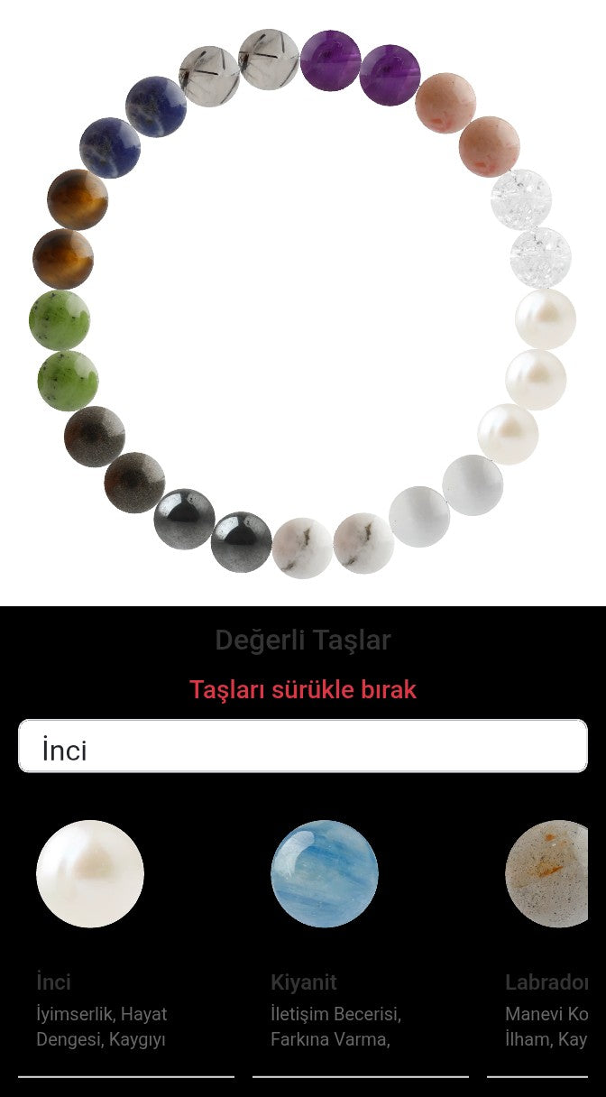 Özel Tasarım Elastik Misineli - 25 Taş - Özel Tasarım Görseli