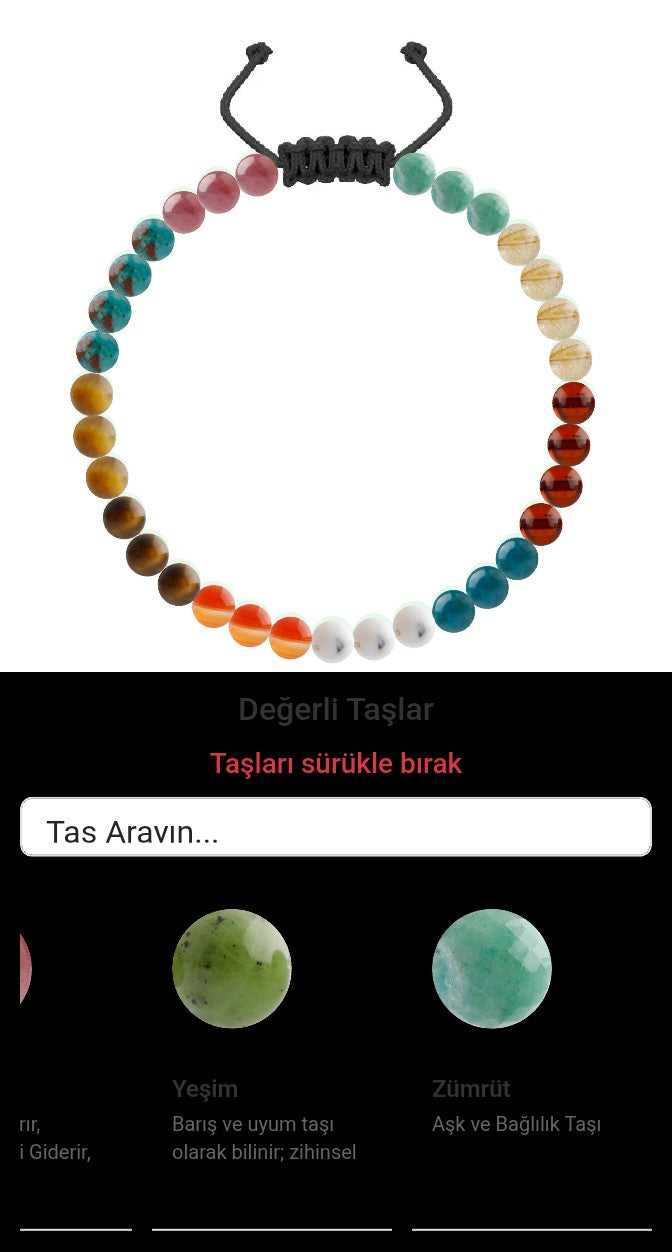 Özel Tasarım Merdiven Kapama Bileklik - 33 Taş - Özel Tasarım Görseli