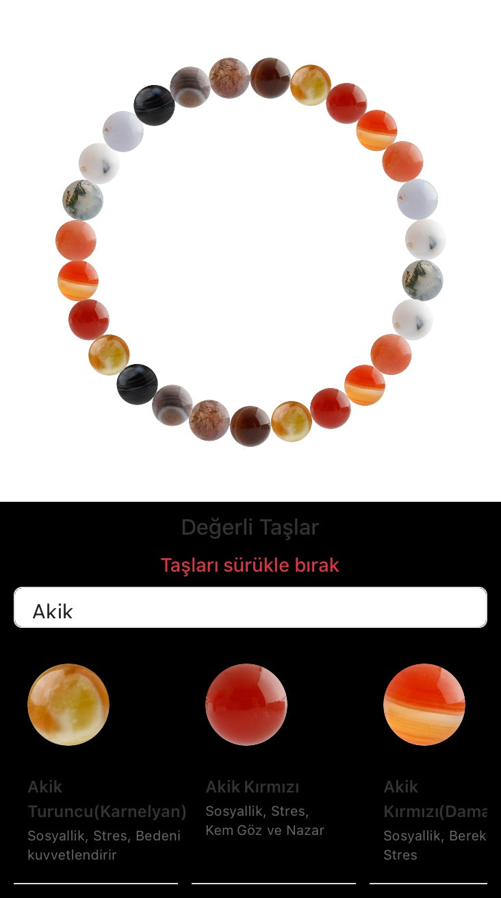 Özel Tasarım Elastik Misineli - 27 Taş - Özel Tasarım Görseli