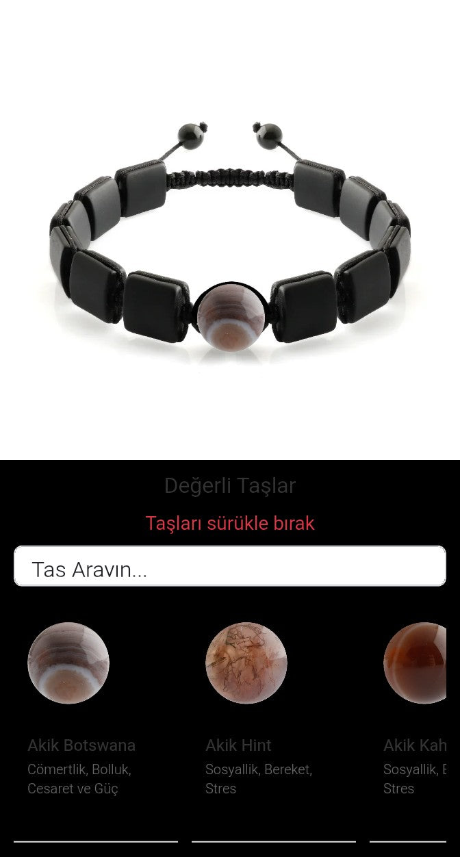 Özel Tasarım Kare Kesim Obsidyen - 1 Taş - Özel Tasarım Görseli
