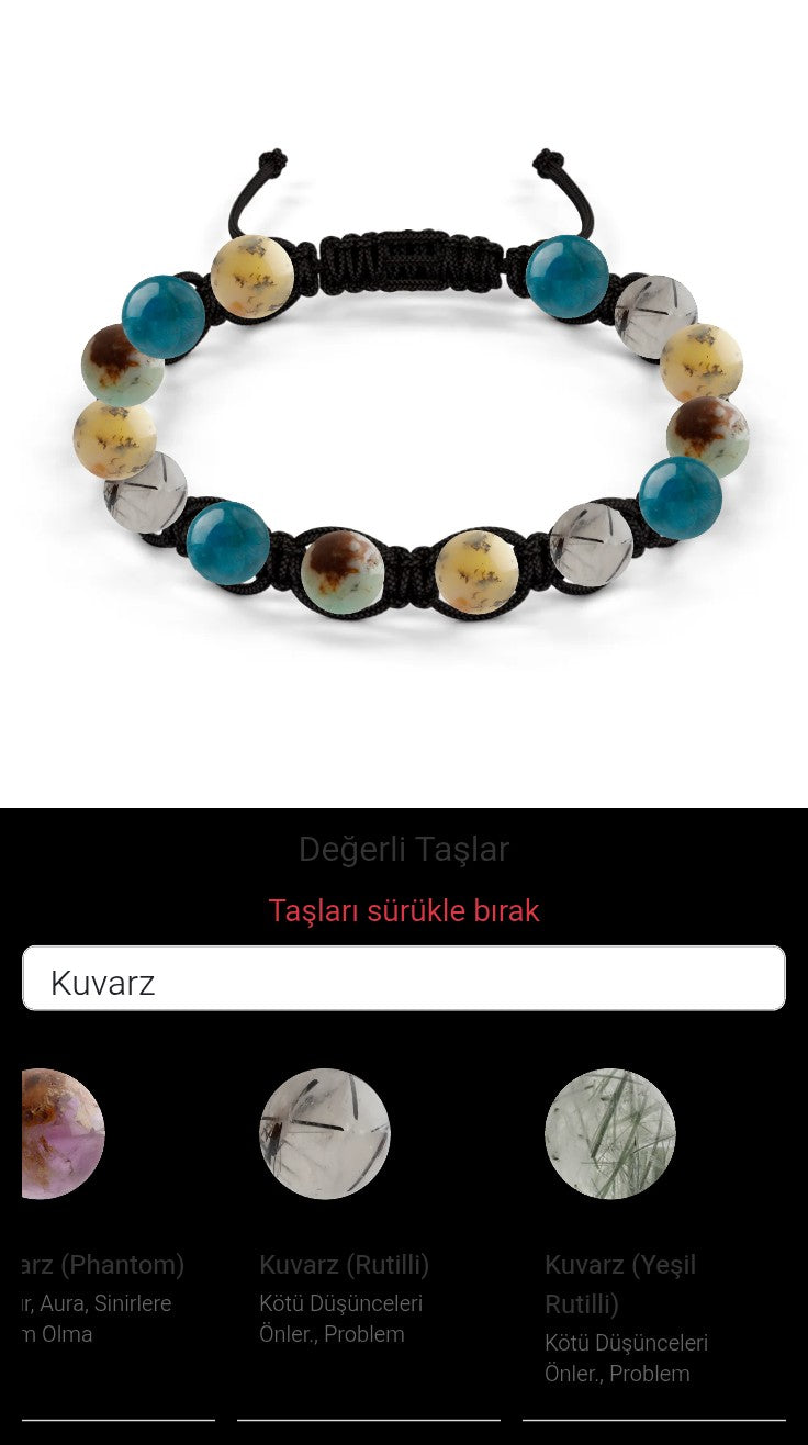 Özel Tasarım Makrome Bileklik - 14 Taş - Özel Tasarım Görseli