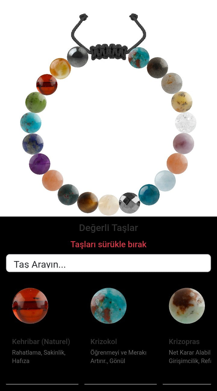 Özel Tasarım Merdiven Kapama Bileklik - 21 Taş - Özel Tasarım Görseli