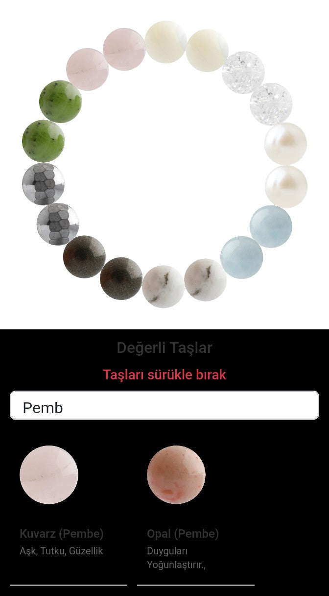 Özel Tasarım Elastik Misineli - 18 Taş - Özel Tasarım Görseli