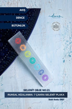 Ruhsal Hizalanma: 7 Çakra Selenit Plaka / Selenit obje no:21 S.K:0107