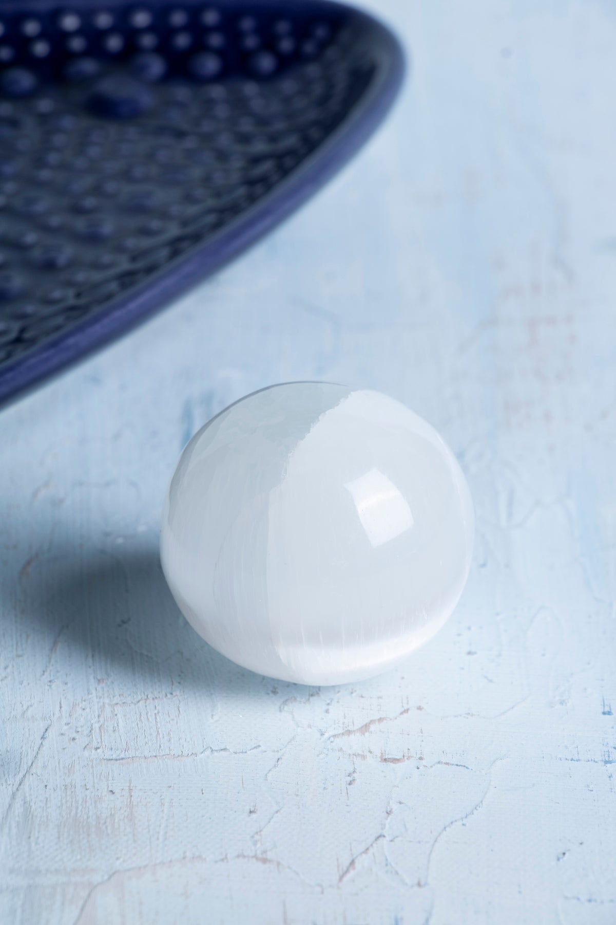 Saf Ay Işığı: Selenit Küre  / Selenit obje no:15 S.K: 0101