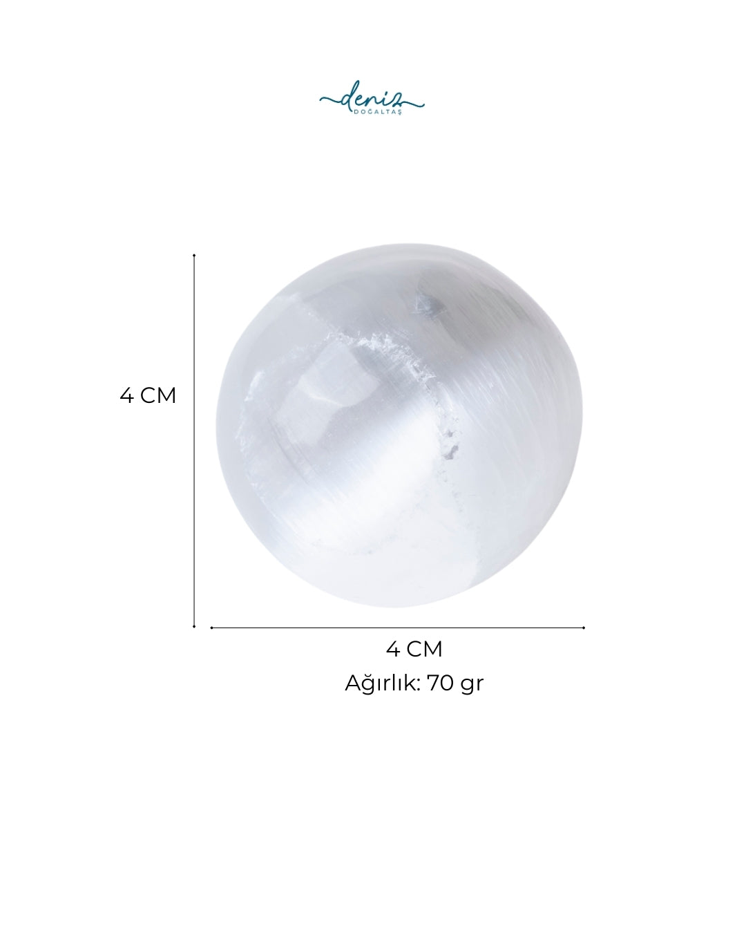 Saf Ay Işığı: Selenit Küre  / Selenit obje no:15 S.K: 0101