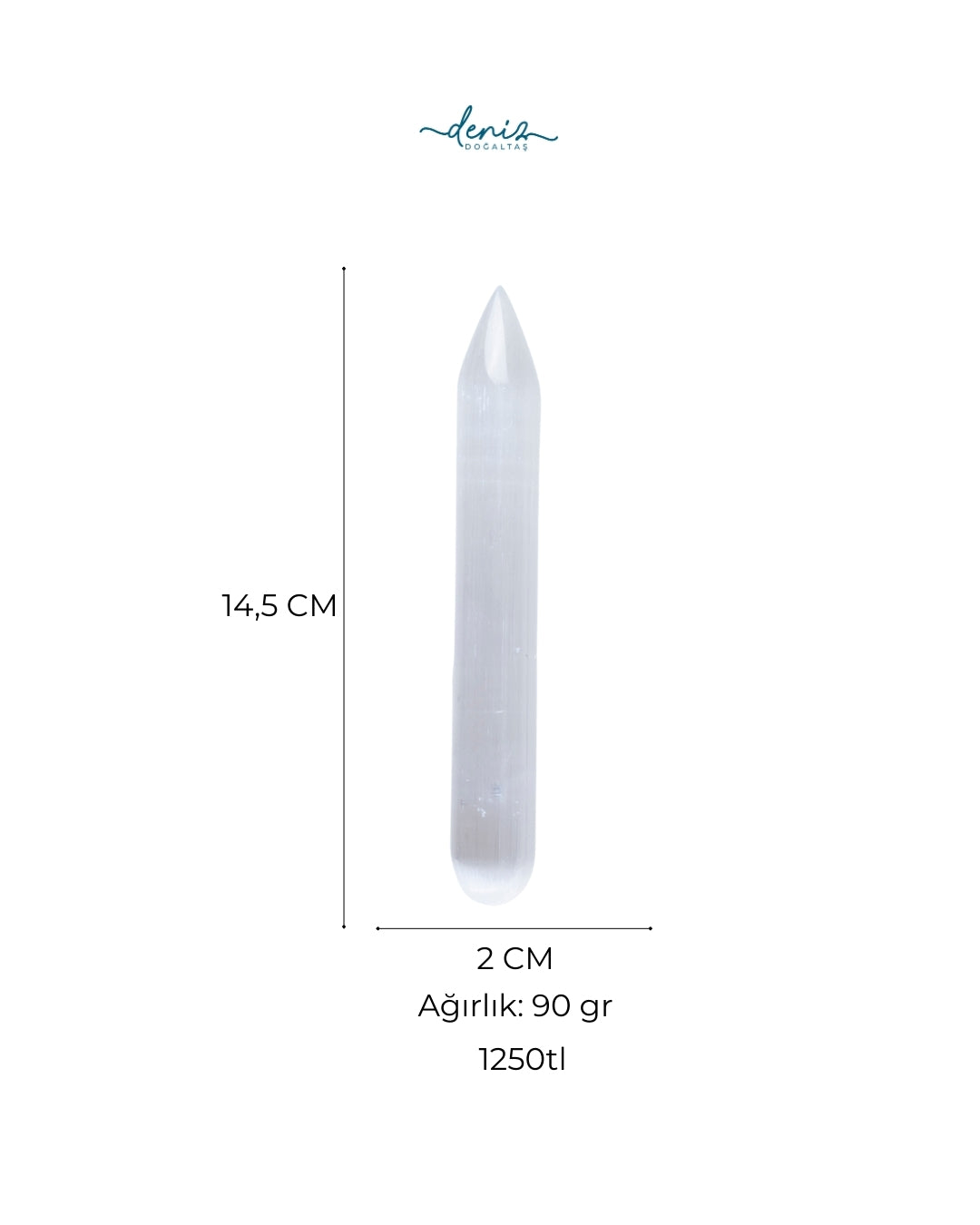 Saf Işık Oku: Klasik Selenit Masaj Asası / Selenit obje no:24 S.K:0110