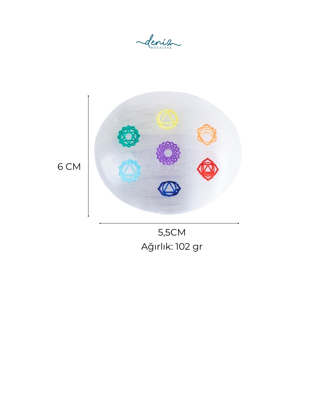 Selenit Avuç İçi çakra dengeleme Taşı / Selenit obje no:14 S.K: 0100