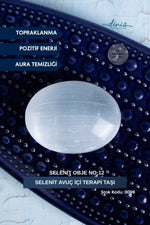 Selenit Avuç İçi Terapi Taşı / Selenit obje no:12 S.K:0098