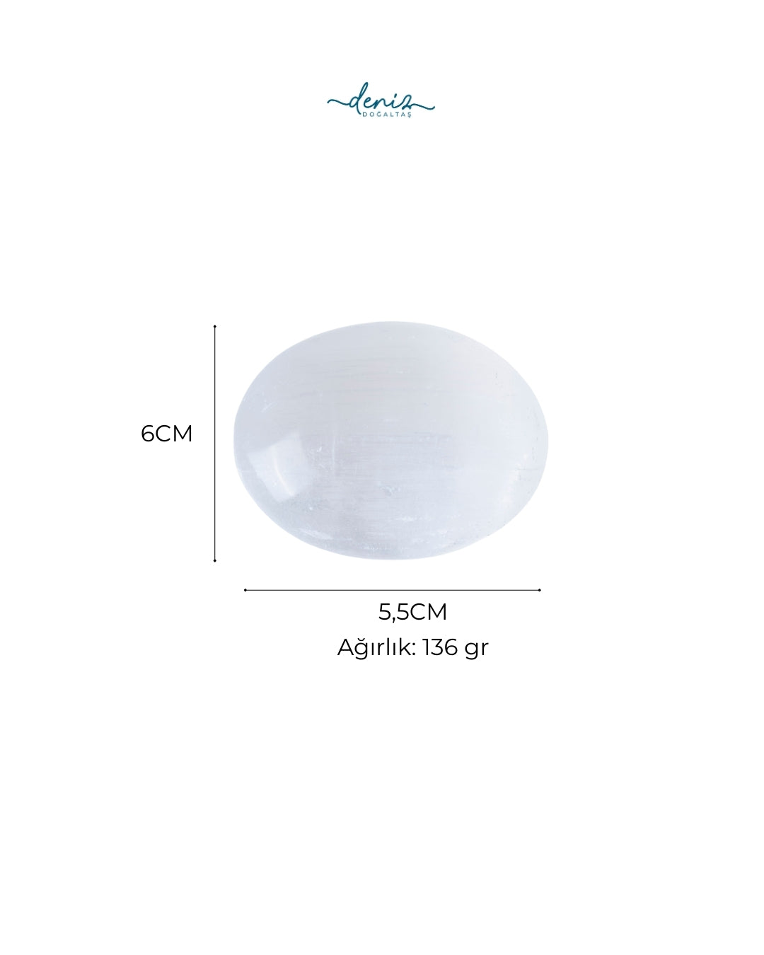 Selenit Avuç İçi Terapi Taşı / Selenit obje no:12 S.K:0098