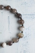 Sertifika Kahve Göz Akik &amp; Hematit Doğal Taş Bileklik