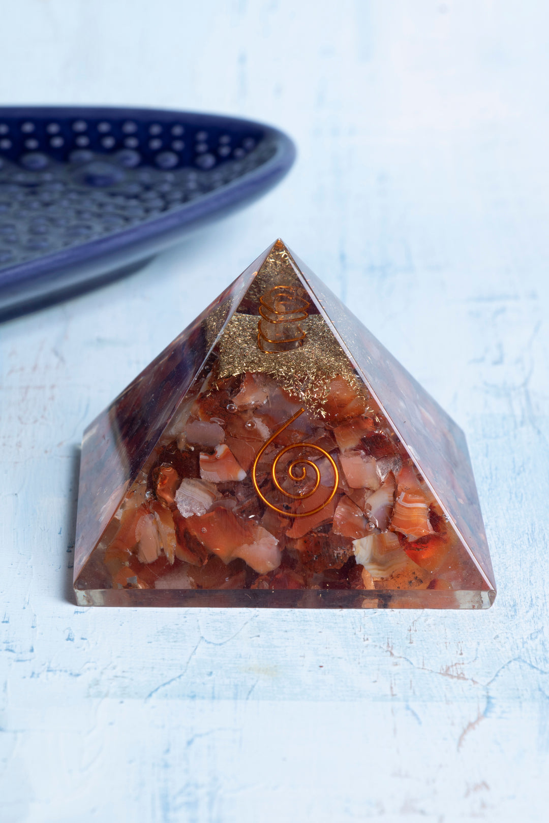 Sertifikalı Akik Doğal Taş Nazarlık Piramidi S.K: 0018