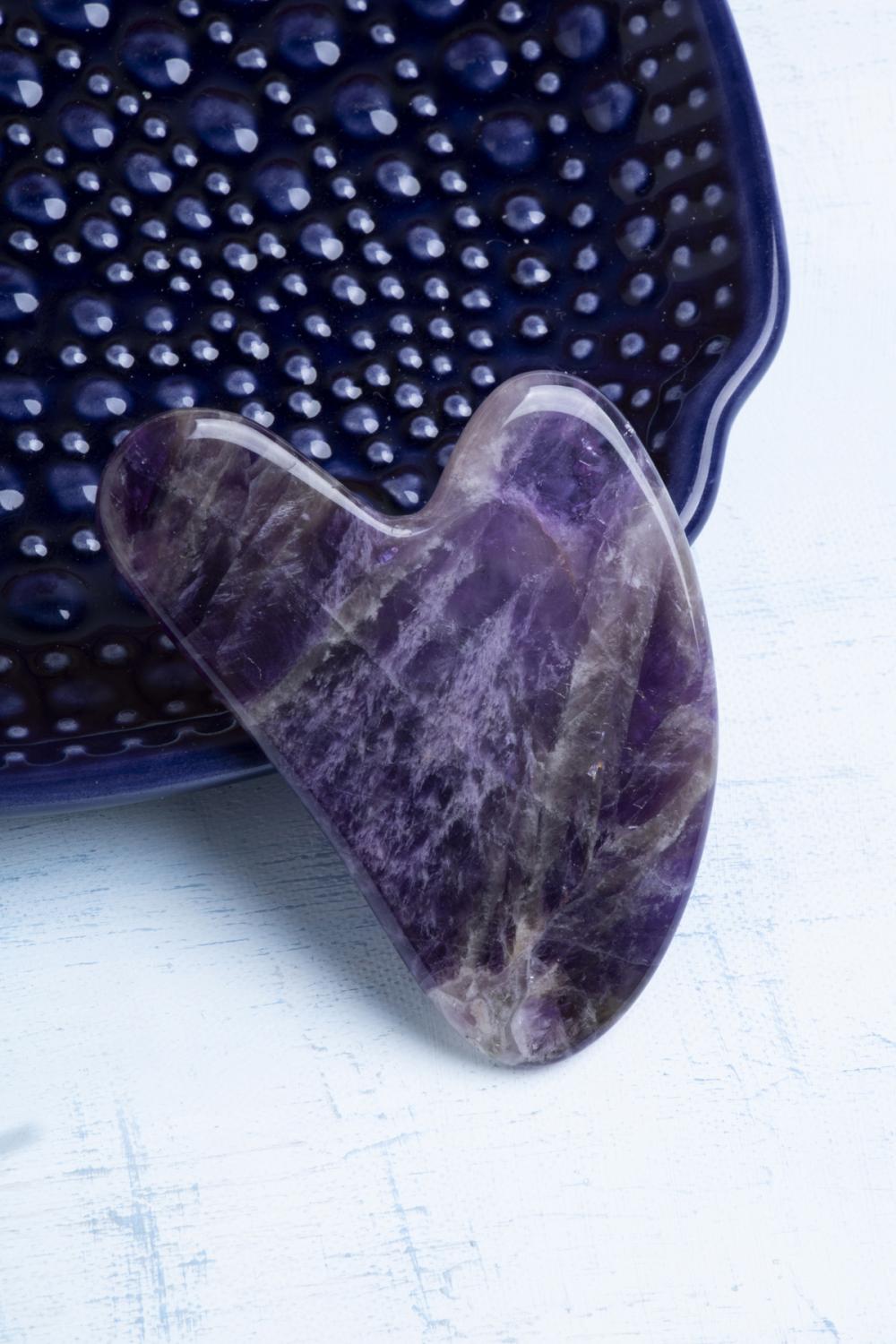 Sertifikalı Ametist Gua Sha Taşı