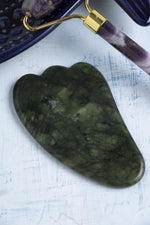 Sertifikalı Ametist Roller ve Yeşim Kaz Ayağı Gua Sha Takımı