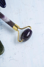 Sertifikalı Ametist Roller ve Yeşim Kaz Ayağı Gua Sha Takımı