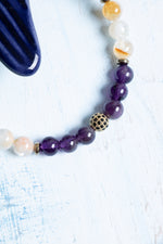 Sertifikalı Ametist Sitrin Yeşim Lal Kristal Kuvars Hematit Akrep Burcu Bileklik