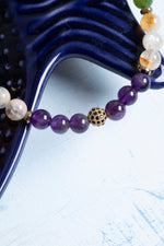 Sertifikalı Ametist Sitrin Yeşim Lal Kristal Kuvars Hematit Akrep Burcu Bileklik