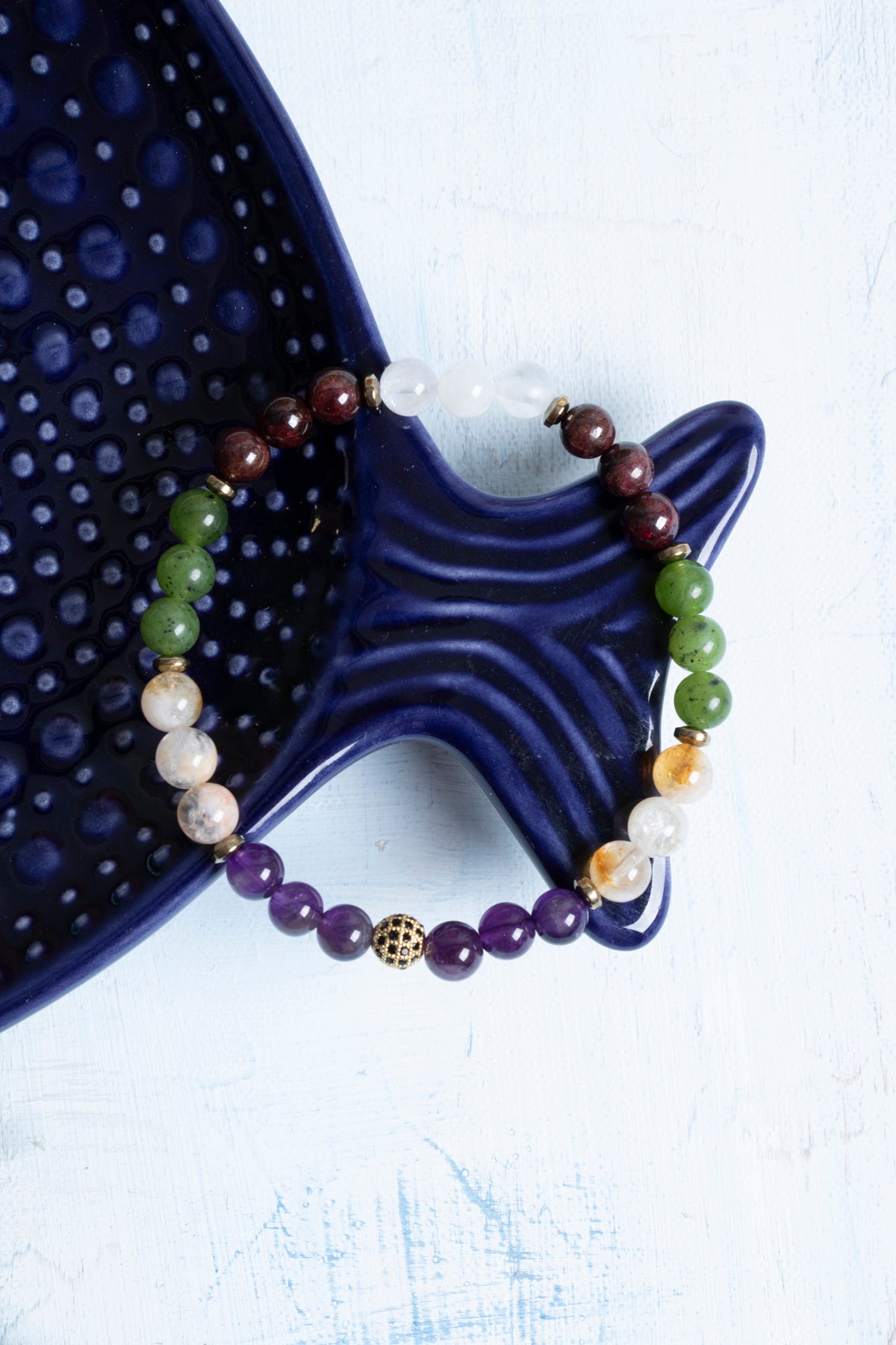 Sertifikalı Ametist Sitrin Yeşim Lal Kristal Kuvars Hematit Akrep Burcu Bileklik