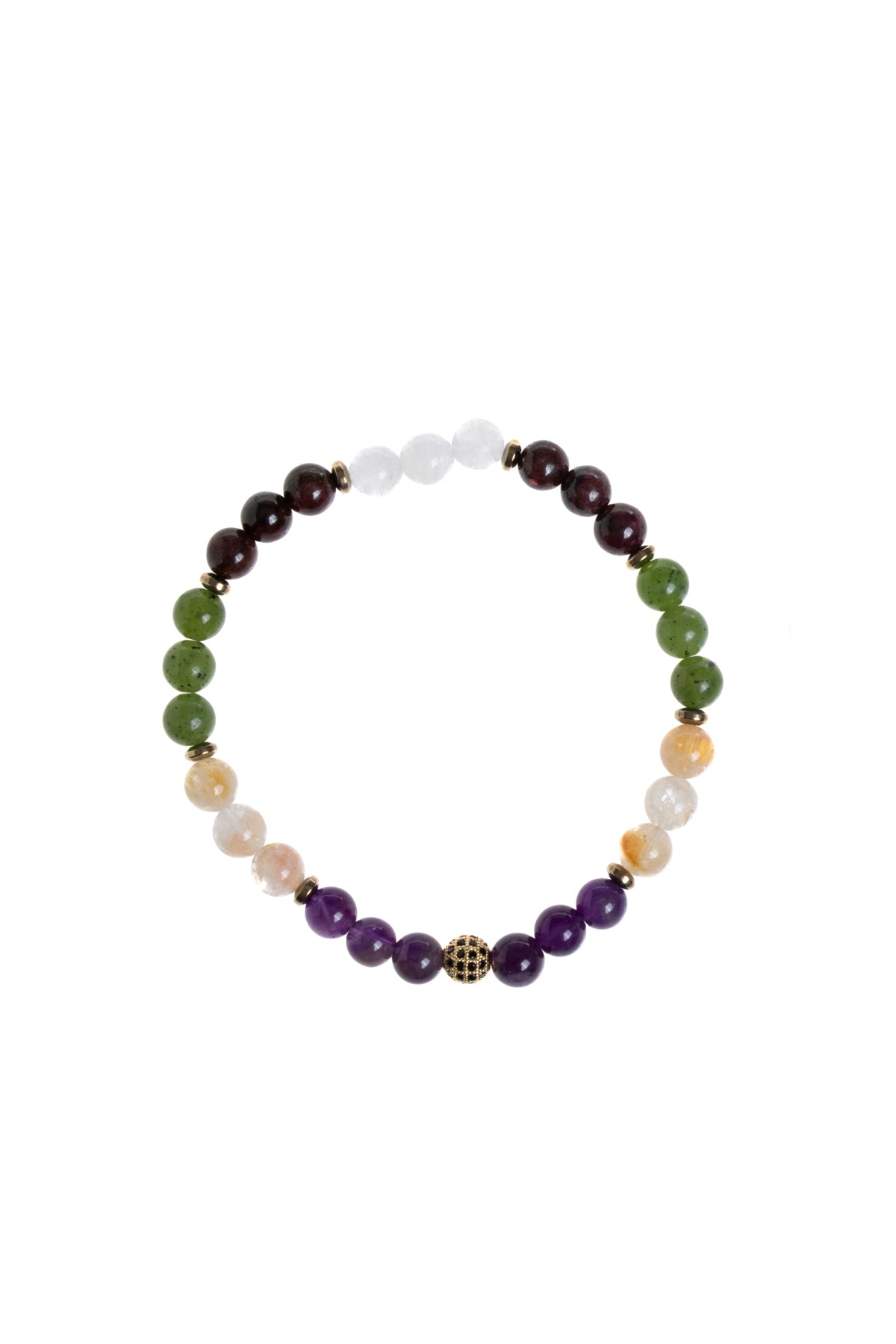 Sertifikalı Ametist Sitrin Yeşim Lal Kristal Kuvars Hematit Akrep Burcu Bileklik