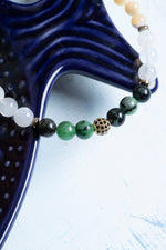 Sertifikalı Anyolit Akuamarin Sedef Aventurin Kan Taşı Hematit Yengeç Burcu Bileklik