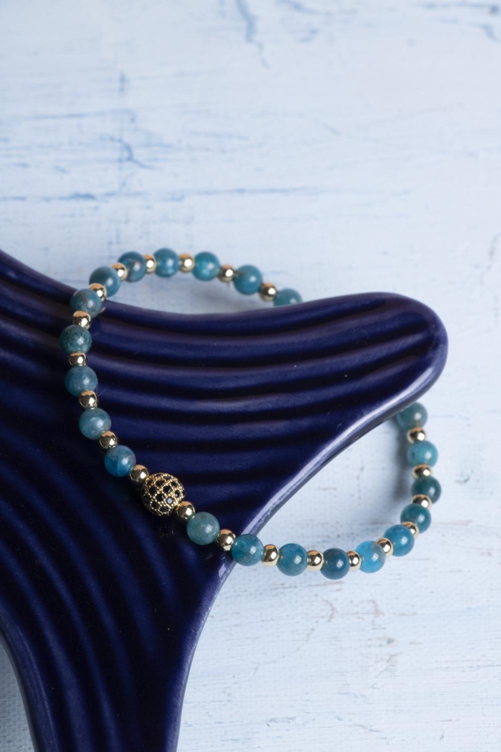 Sertifikalı Apatit Doğal Taş Bileklik