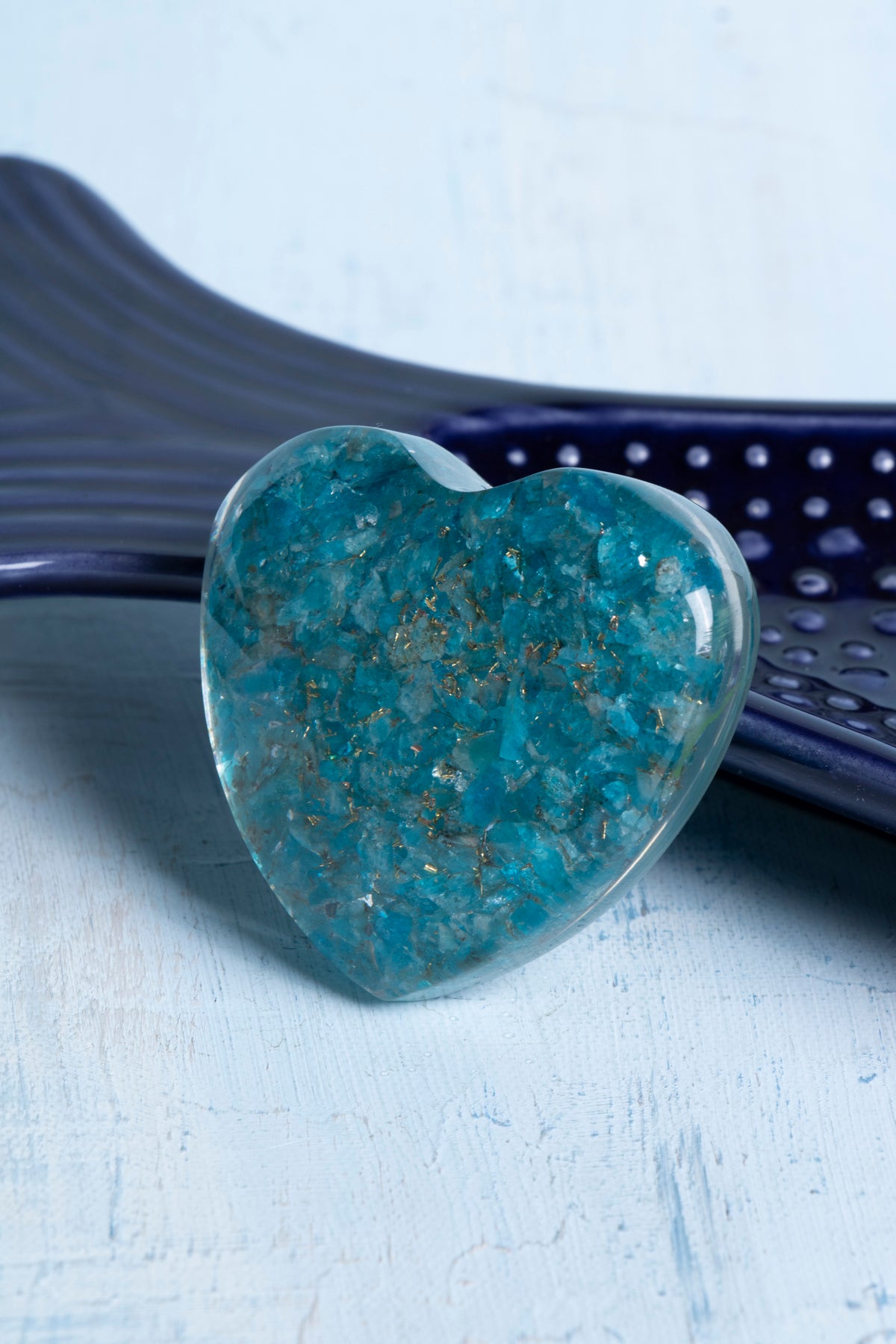 Sertifikalı Apatit Doğal Taş İlham, Denge ve Özgüven Kalbi S.K: 0049