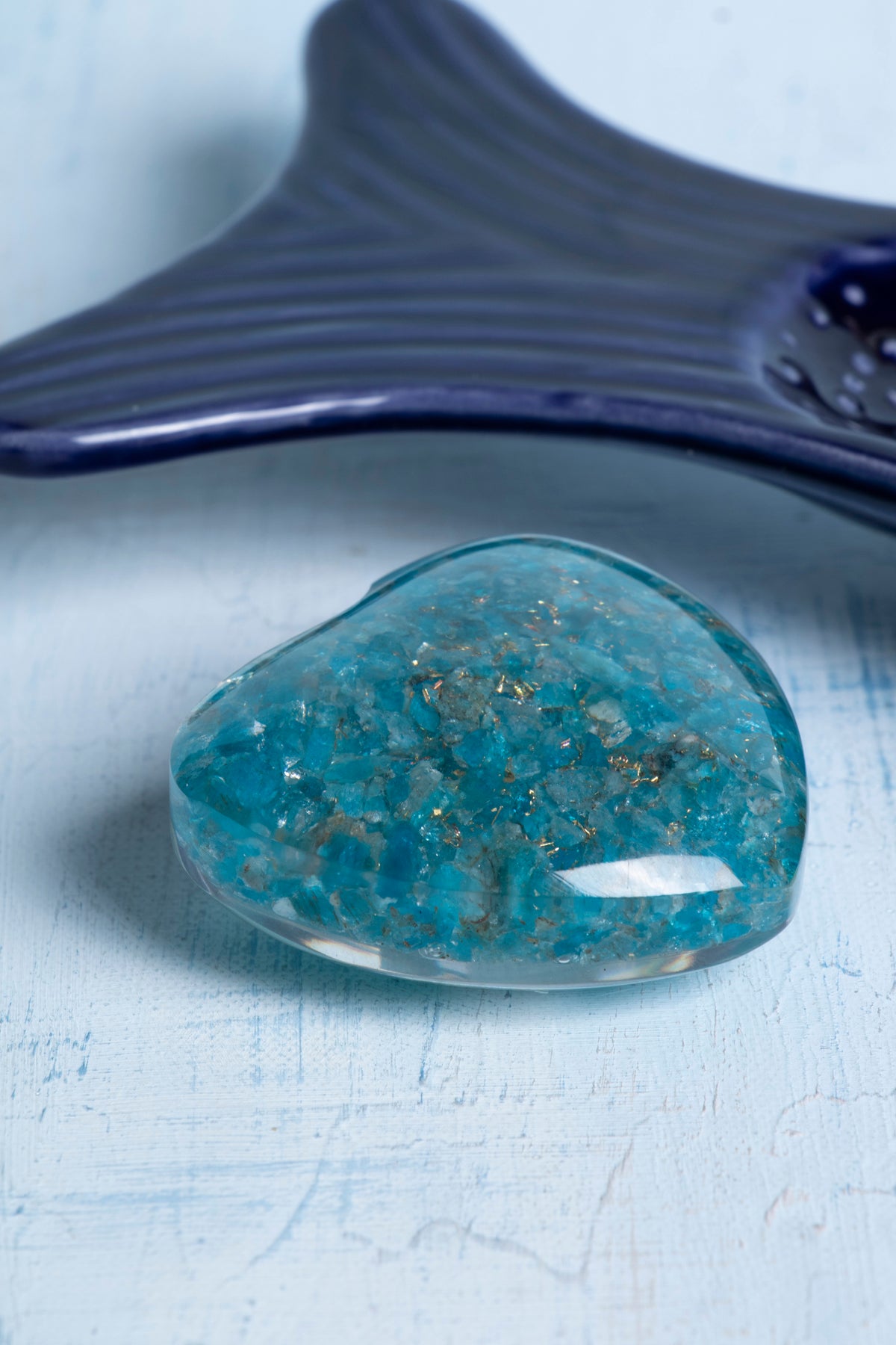 Sertifikalı Apatit Doğal Taş İlham, Denge ve Özgüven Kalbi S.K: 0049