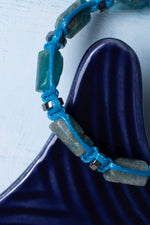 Sertifikalı Apatit Doğal Taş Makrome Bileklik