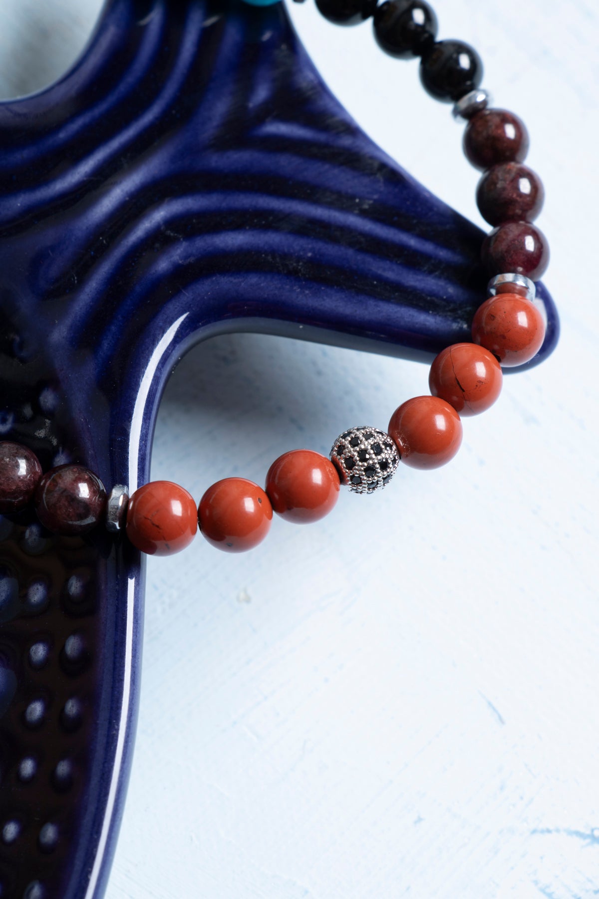 Sertifikalı Apatit Hematit Jasper Amazonit Obsidyen Lal Bileklik