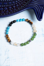 Sertifikalı Apatit Kaplan Gözü Sitrin Yeşim Hematit Obsidyen Bileklik