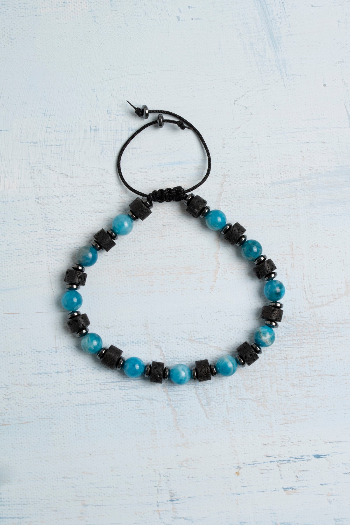 Sertifikalı Apatit ve Lav Taşı Doğal Bileklik – Zihin ve Enerji Dengesi