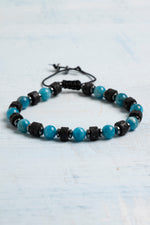 Sertifikalı Apatit ve Lav Taşı Doğal Bileklik – Zihin ve Enerji Dengesi