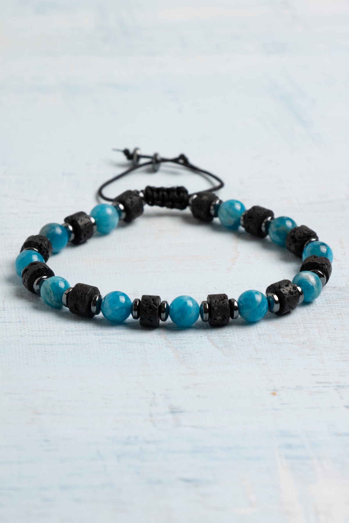 Sertifikalı Apatit ve Lav Taşı Doğal Bileklik – Zihin ve Enerji Dengesi