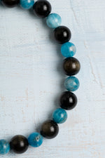 Sertifikalı Apatit ve Obsidyen Doğal Taş Bileklik