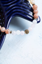 Sertifikalı Aventurin, Sitrin, Pembe Kuvars, Güneş Taşı ve Anyolit İkizler Burcu Bileklik