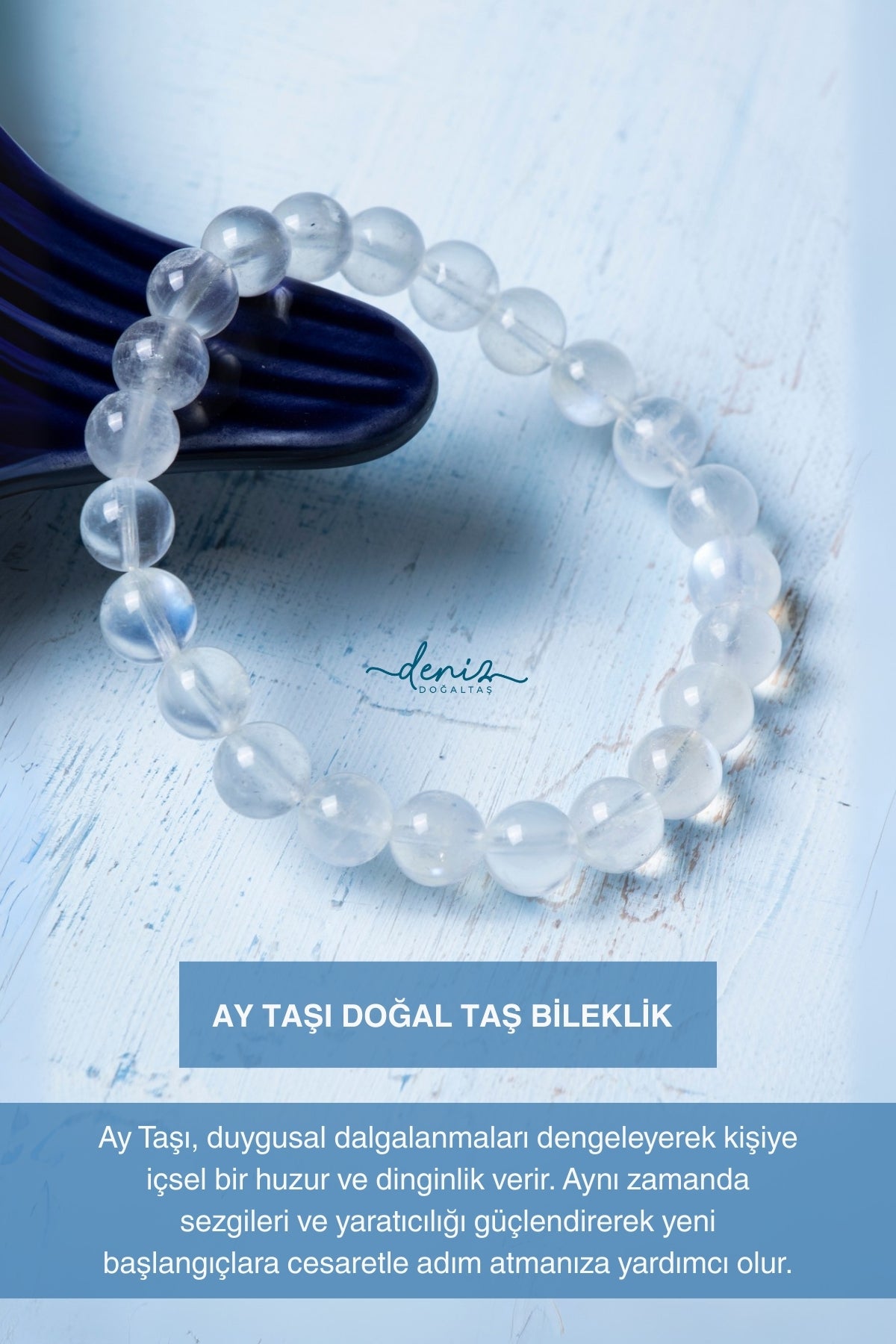 Sertifikalı Ay Taşı Doğal Taş Bileklik