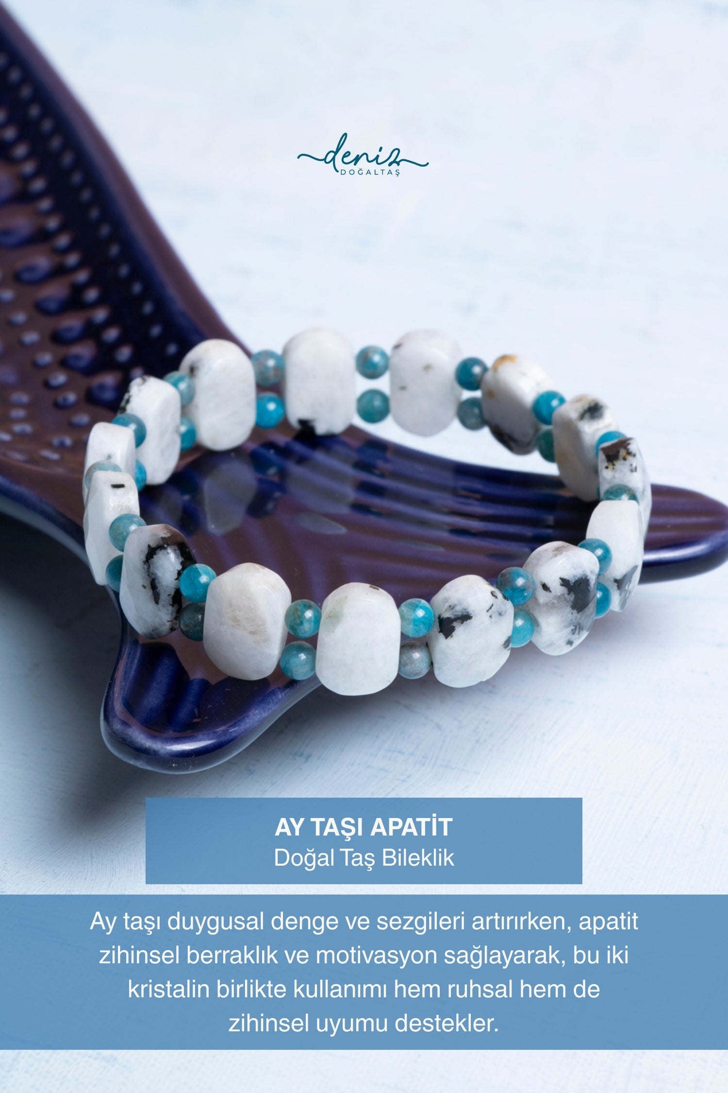 Sertifikalı Aytaşı ve Apatit Doğal Taş Bileklik