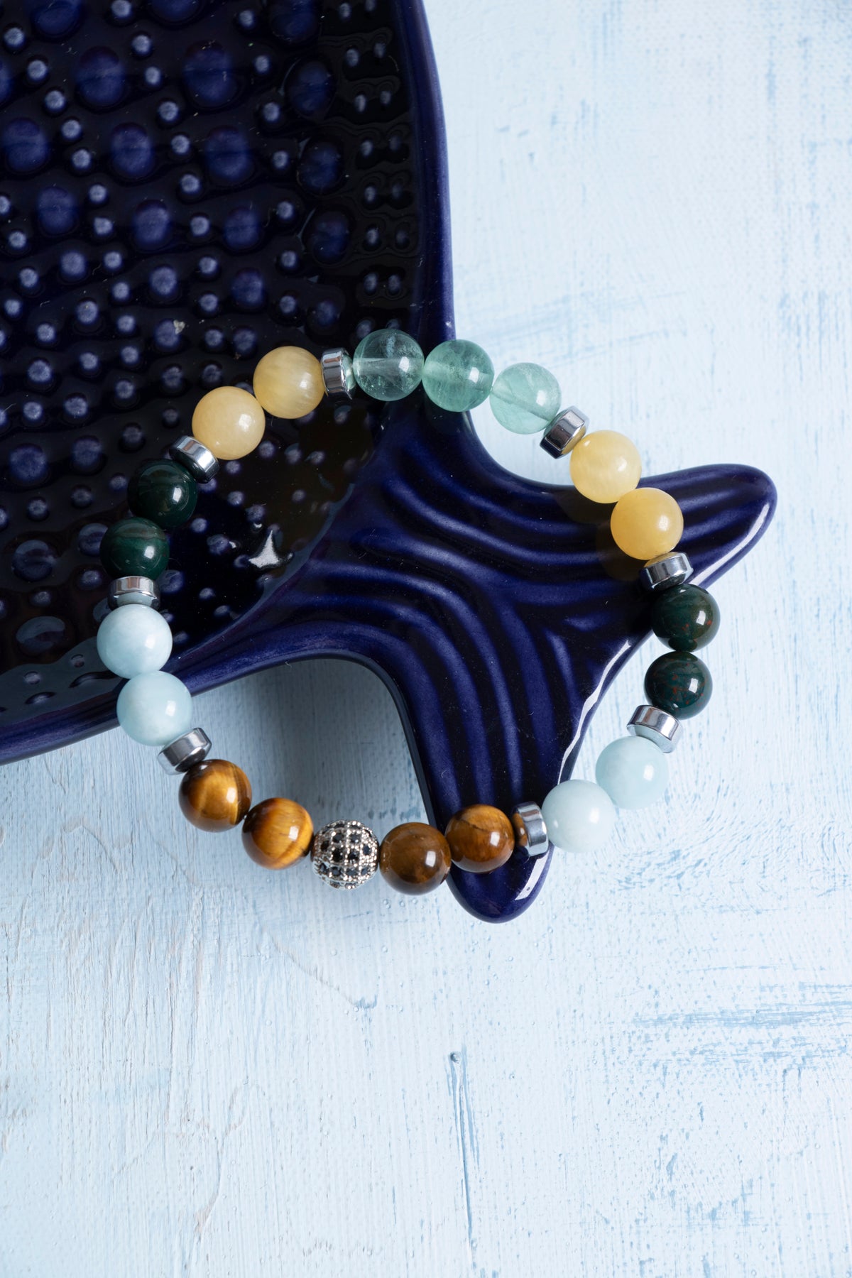 Sertifikalı Balık Burcu Bileklik – Florit ve Kalsit Spiritüel Dengesi