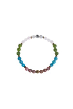 Sertifikalı Bronzit, Hematit, Apatit, Yeşim, Ay Taşı ve Rutilli Kuvars Boğa Burcu Bileklik