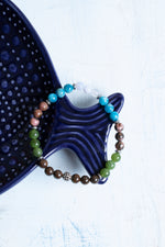 Sertifikalı Bronzit Yeşim Apatit Akuamarin Rodonit Hematit Boğa Burcu Bileklik