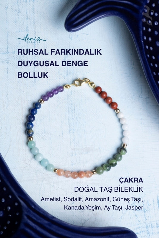 Sertifikalı Çakra Doğal Taş Bileklik 4mm