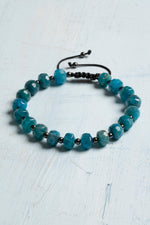 Sertifikalı Doğal Apatit ve Hematit Taşlı Ayarlanabilir Bileklik – İlham &amp; Netlik