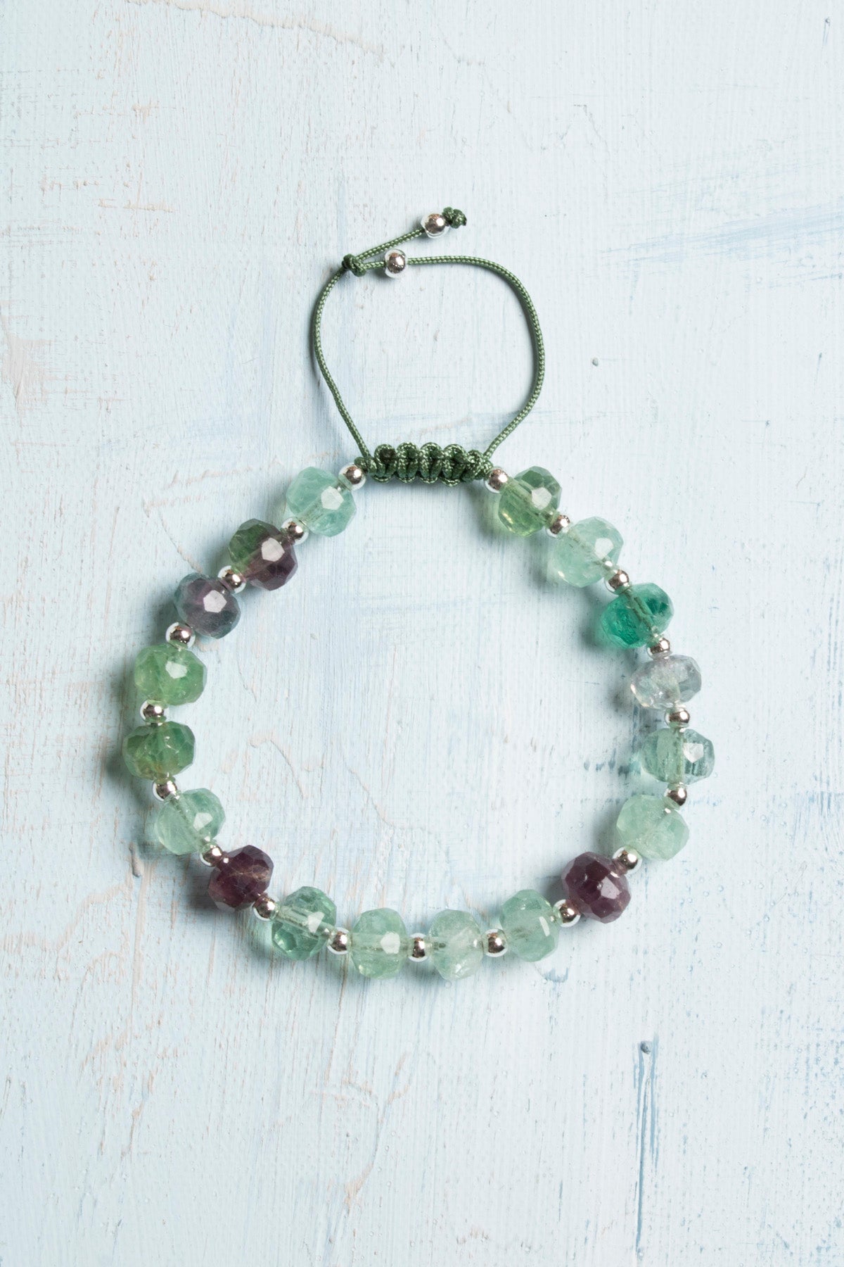 Sertifikalı Doğal Florit Taşı Makrome Ayarlanabilir Bileklik – Zihin Açıcı &amp; Enerji Dengeleyici