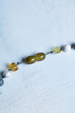 Sertifikalı Doğal Taş Bebek Kolyesi (Kalsit, Sodalit, Yeşil Akik, Kehribar, Havlit)